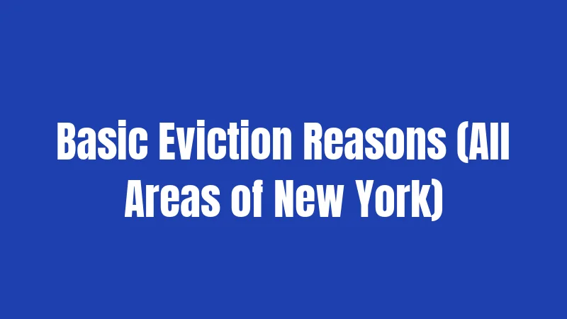 Basic Eviction Reasons (All Areas of New York)