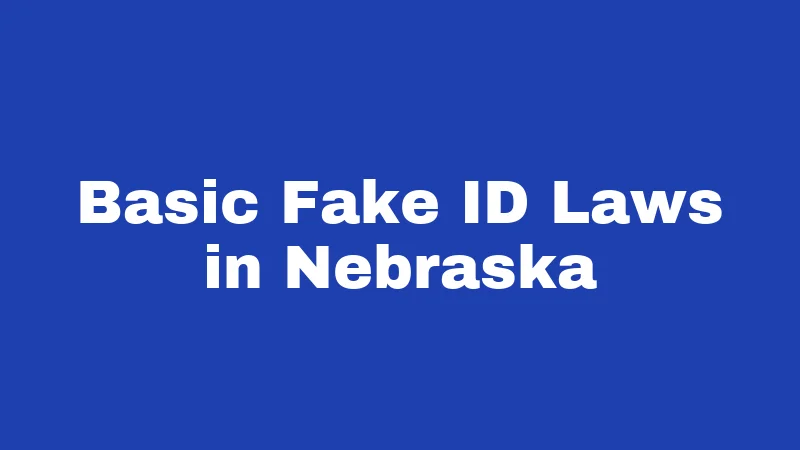 ID Laws in Nebraska (2026): Fake IDs, Voter Rules, and Real Consequences 1 Basic Fake ID Laws in Nebraska