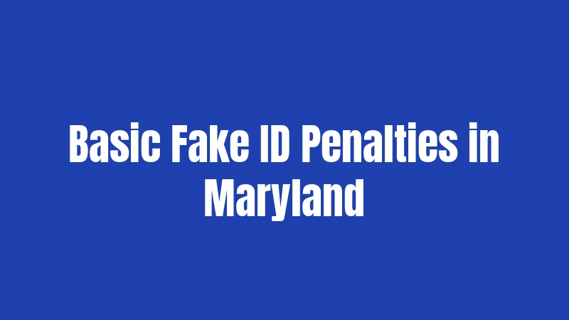 Basic Fake ID Penalties in Maryland
