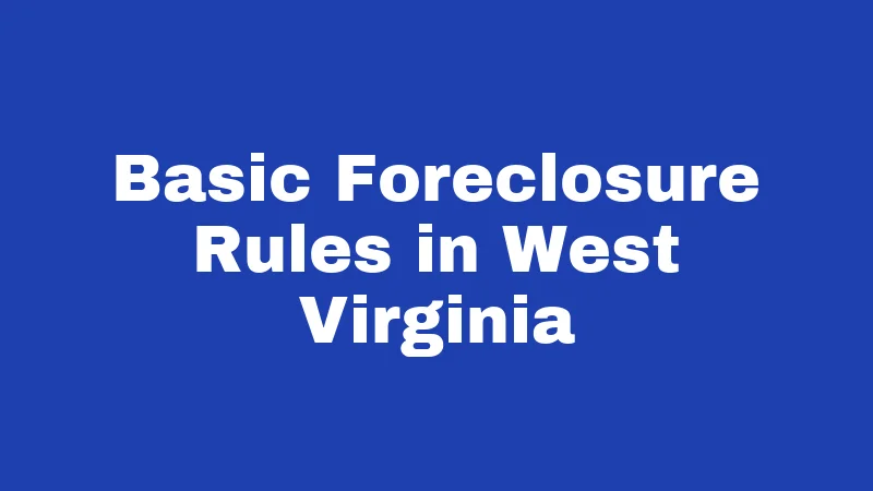 Basic Foreclosure Rules in West Virginia