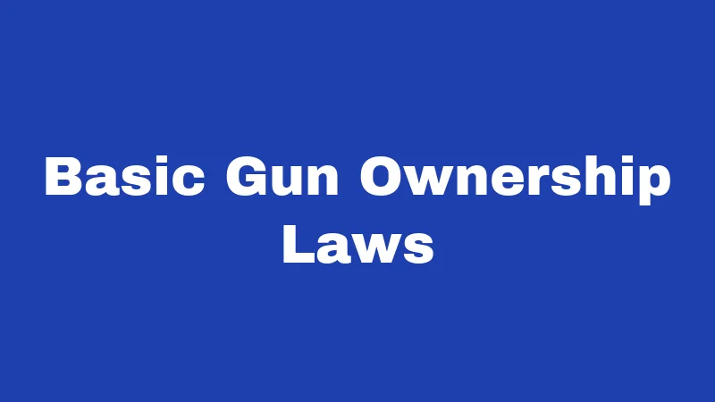 Basic Gun Ownership Laws