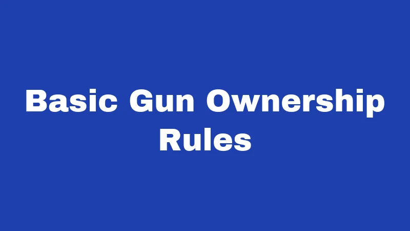 Basic Gun Ownership Rules