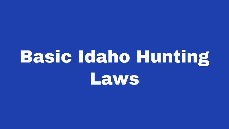 Hunting Laws in Idaho (2026): The Draw System Changes Everything 1 Basic Idaho Hunting Laws