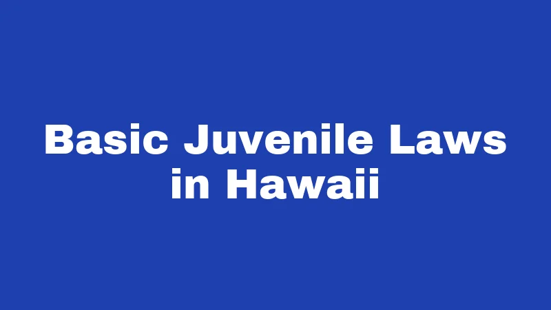 Basic Juvenile Laws in Hawaii