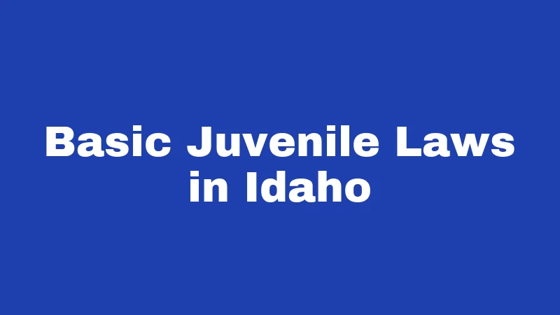 Juvenile Laws in Idaho (2026): Straight Talk for Families 1 Basic Juvenile Laws in Idaho