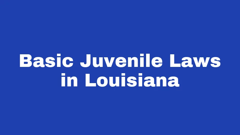 Juvenile Laws in Louisiana (2026): Young Offenders, Real Consequences 2 Basic Juvenile Laws in Louisiana