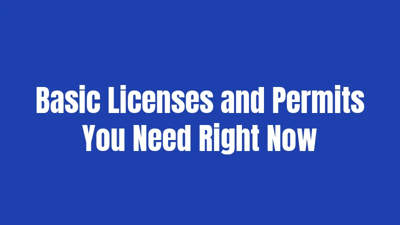 Basic Licenses and Permits You Need Right Now