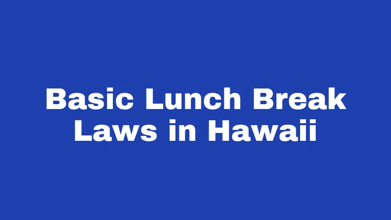 Basic Lunch Break Laws in Hawaii