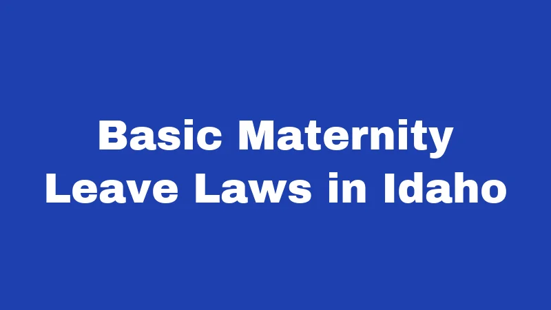 Maternity Leave Laws in Idaho (2026): What New Parents Really Get 1 Basic Maternity Leave Laws in Idaho