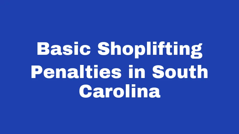 Basic Shoplifting Penalties in South Carolina