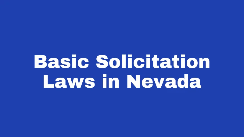 Basic Solicitation Laws in Nevada