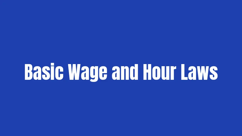 Basic Wage and Hour Laws