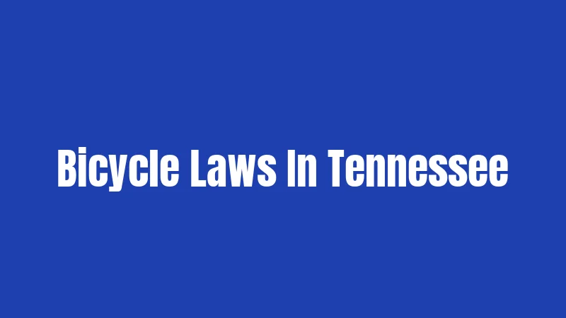 Bicycle Laws In Tennessee