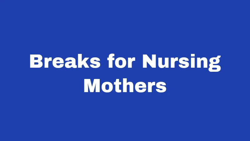 Breaks for Nursing Mothers