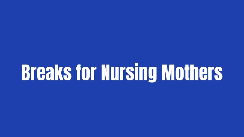 Breaks for Nursing Mothers