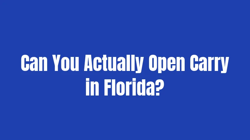 Can You Actually Open Carry in Florida?
