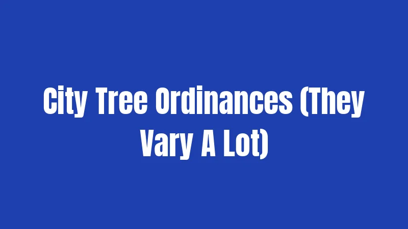 City Tree Ordinances (They Vary A Lot)