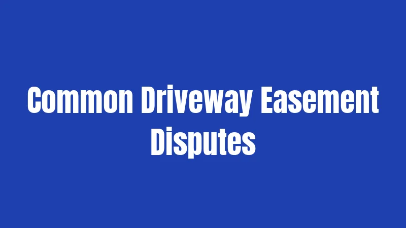 Common Driveway Easement Disputes