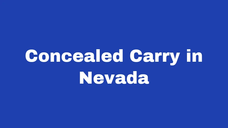 Concealed Carry in Nevada
