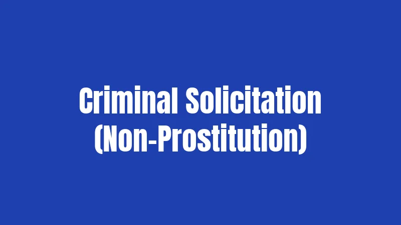 Criminal Solicitation (Non-Prostitution)