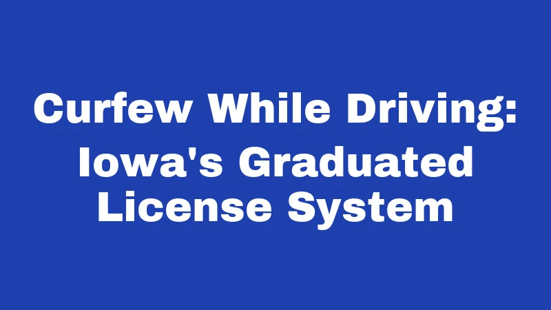Curfew Laws in Iowa (2026): Times, Fines, and What Parents Must Know 3 Curfew While Driving: Iowa's Graduated License System