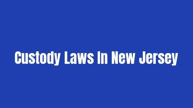Custody Laws In New Jersey