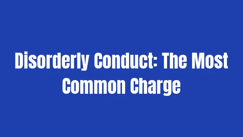 Disorderly Conduct: The Most Common Charge