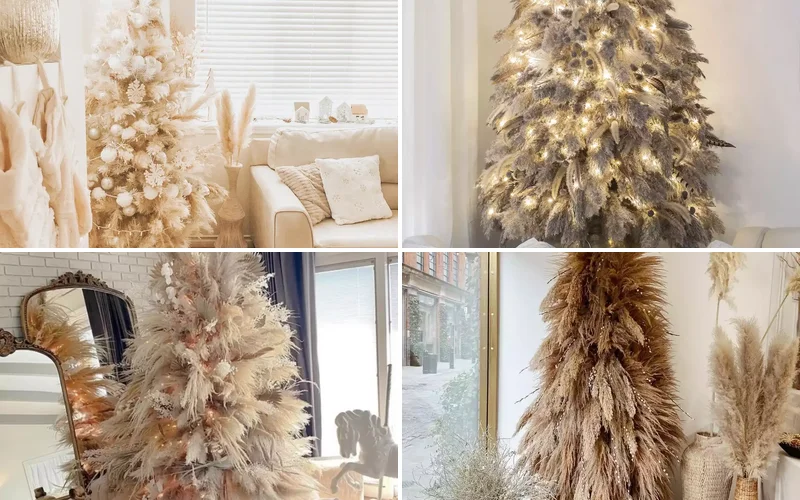 19 Stunning Pampas Grass Christmas Tree Ideas for Your Boho Holiday Style