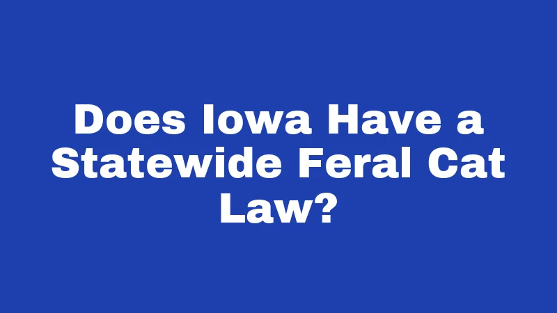 Does Iowa Have a Statewide Feral Cat Law?