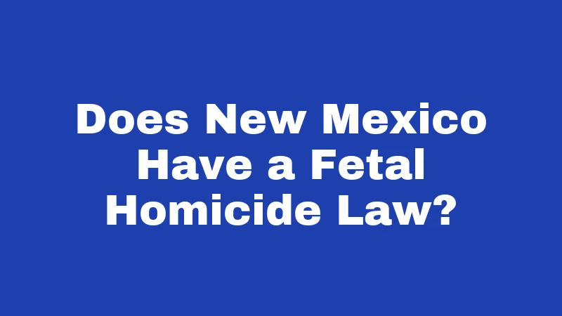 Miscarriage Laws in New Mexico (2026): What Every Family Should Know 4 Does New Mexico Have a Fetal Homicide Law?