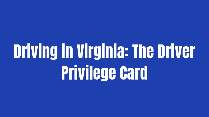 Driving in Virginia: The Driver Privilege Card
