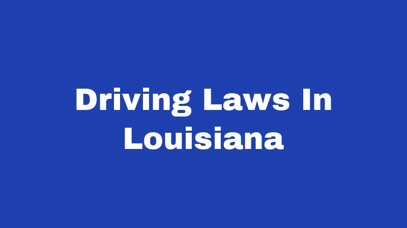 Driving Laws In Louisiana