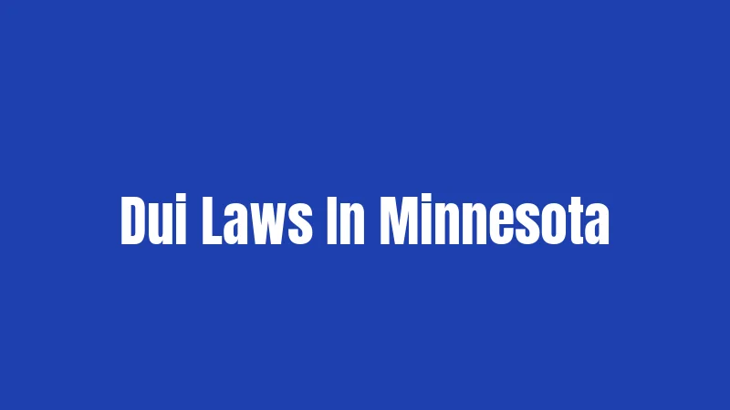 Dui Laws In Minnesota