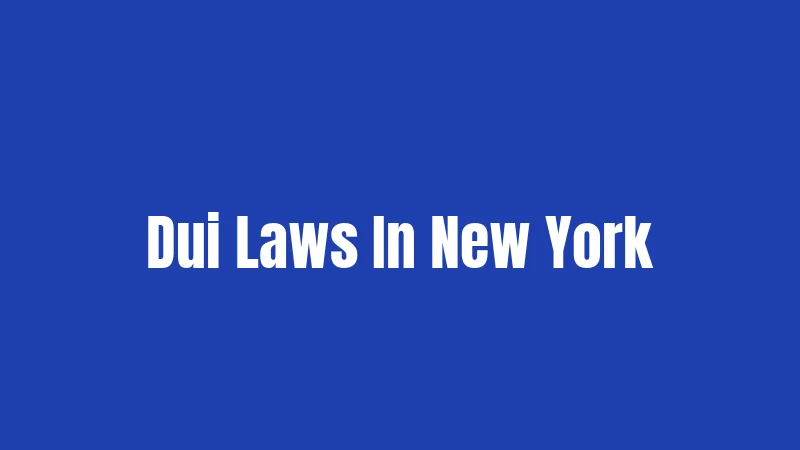 Dui Laws In New York