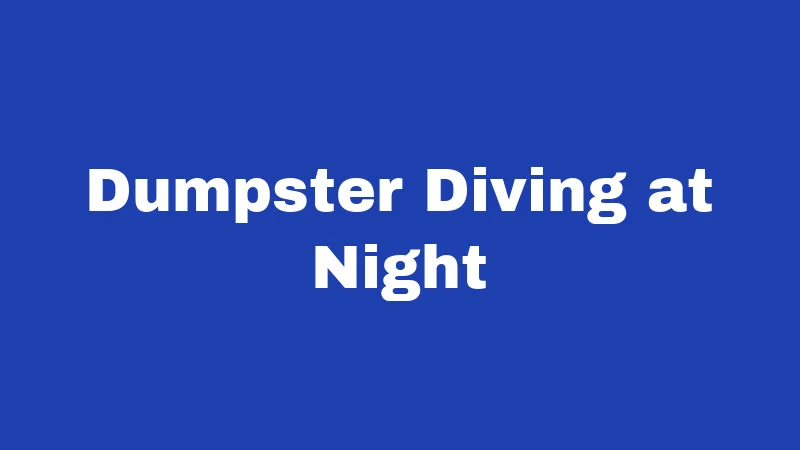 Dumpster Diving at Night