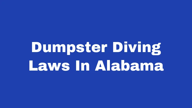 Dumpster Diving Laws in Alabama (2026): Know Before You Dive 388 Dumpster Diving Laws In Alabama