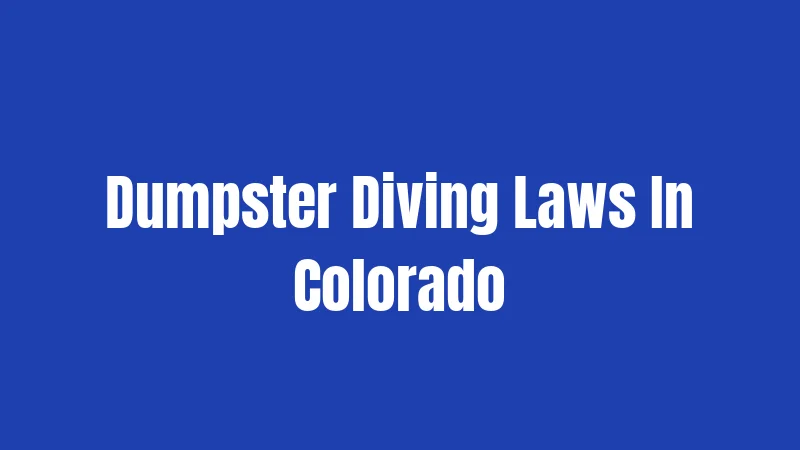 Dumpster Diving Laws In Colorado
