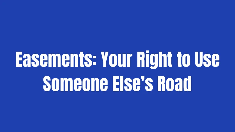 Easements: Your Right to Use Someone Else’s Road