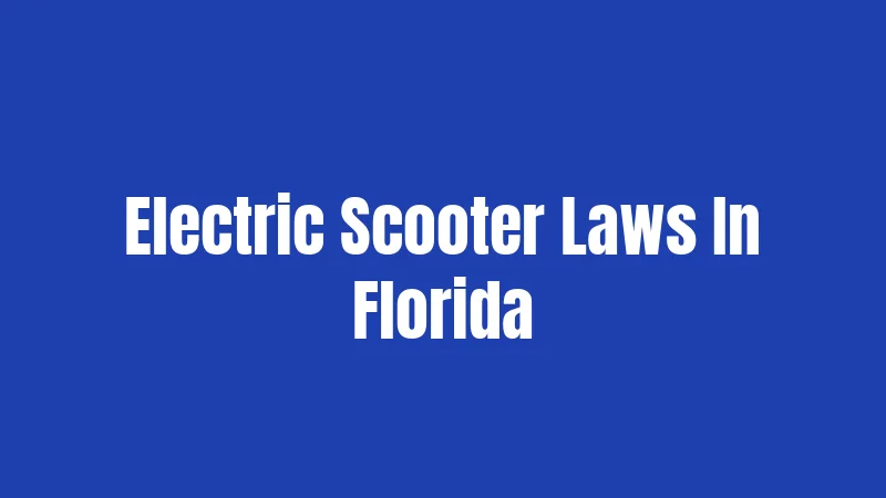 Electric Scooter Laws In Florida