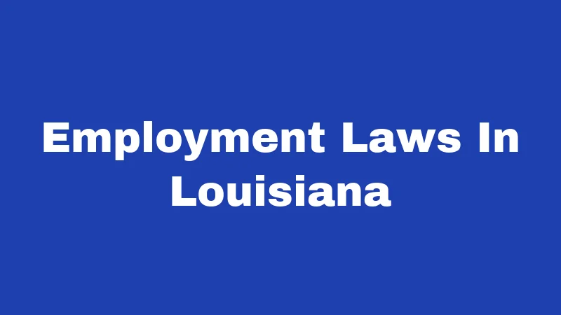 Employment Laws in Louisiana (2026): Your Rights, Simply Explained 397 Employment Laws In Louisiana