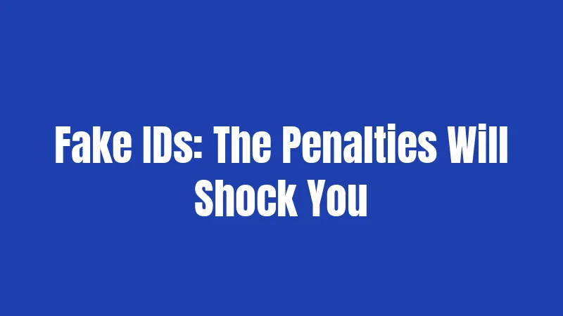 Fake IDs: The Penalties Will Shock You