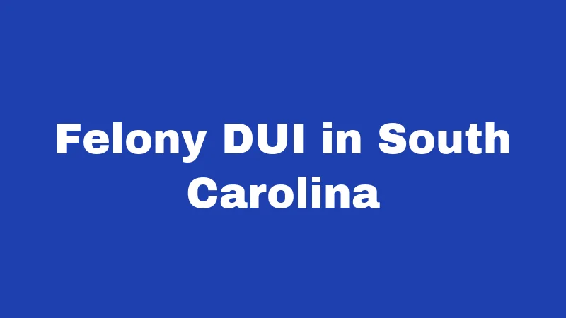 Felony DUI in South Carolina