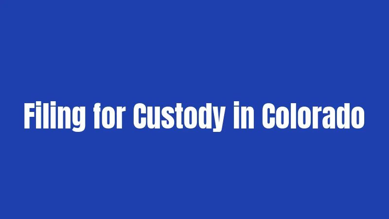 Filing for Custody in Colorado