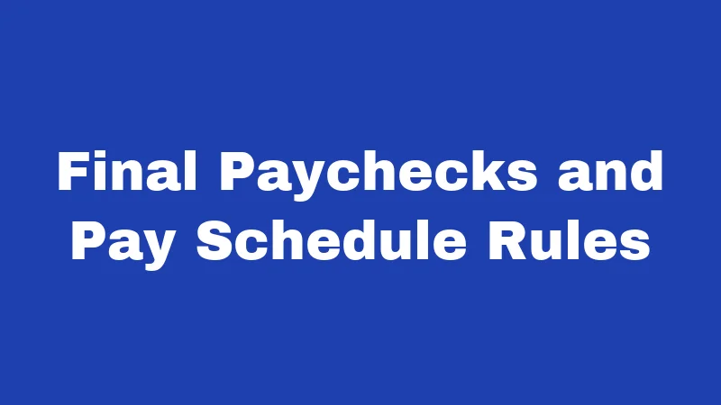 Final Paychecks and Pay Schedule Rules