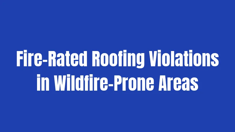 Fire-Rated Roofing Violations in Wildfire-Prone Areas