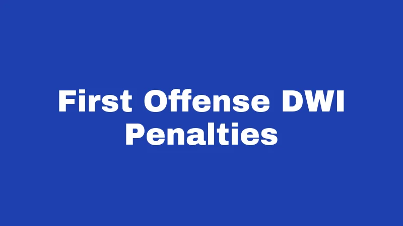 First Offense DWI Penalties