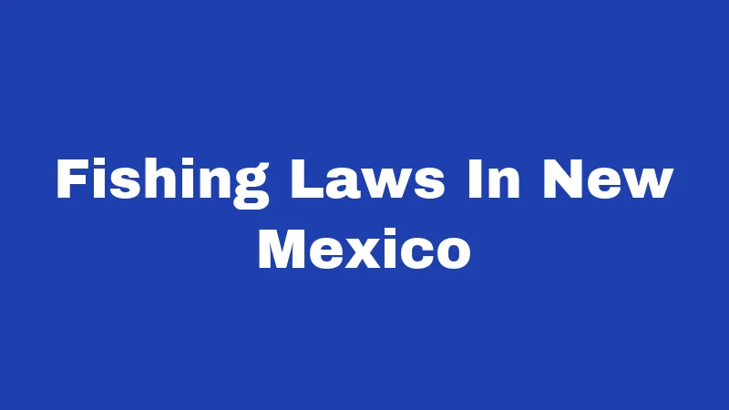 Fishing Laws In New Mexico