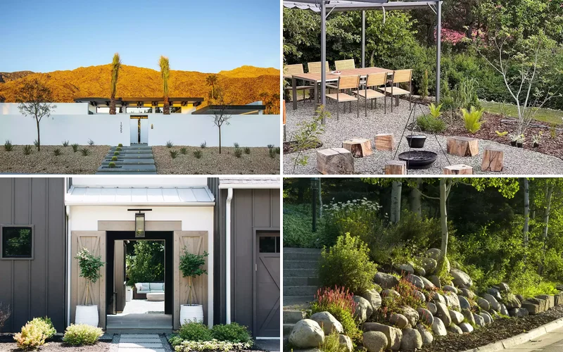 30 Stunning Front Yard Ideas Using Rocks and Mulch