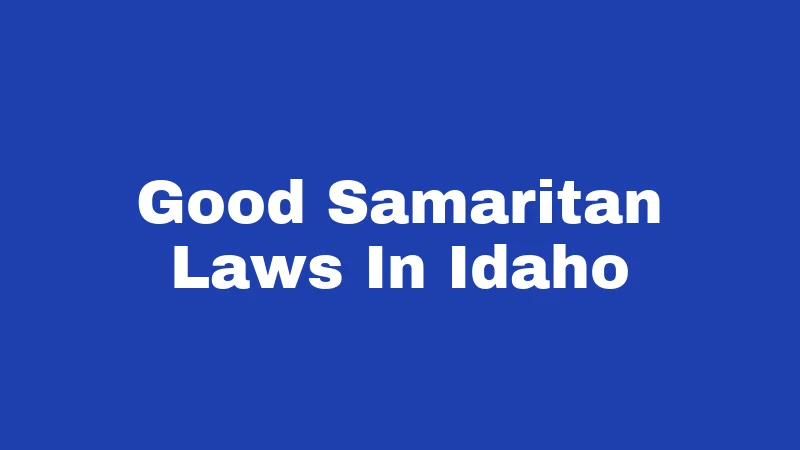 Good Samaritan Laws in Idaho (2026): The Rules Behind Helping Strangers 165 Good Samaritan Laws In Idaho