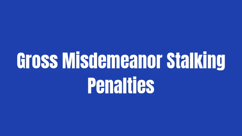 Gross Misdemeanor Stalking Penalties